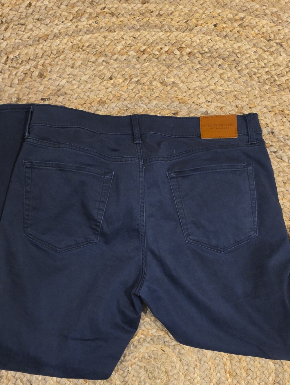 Lucky Brand Men’s Dark Navy Slim Jeans with Leather Patch